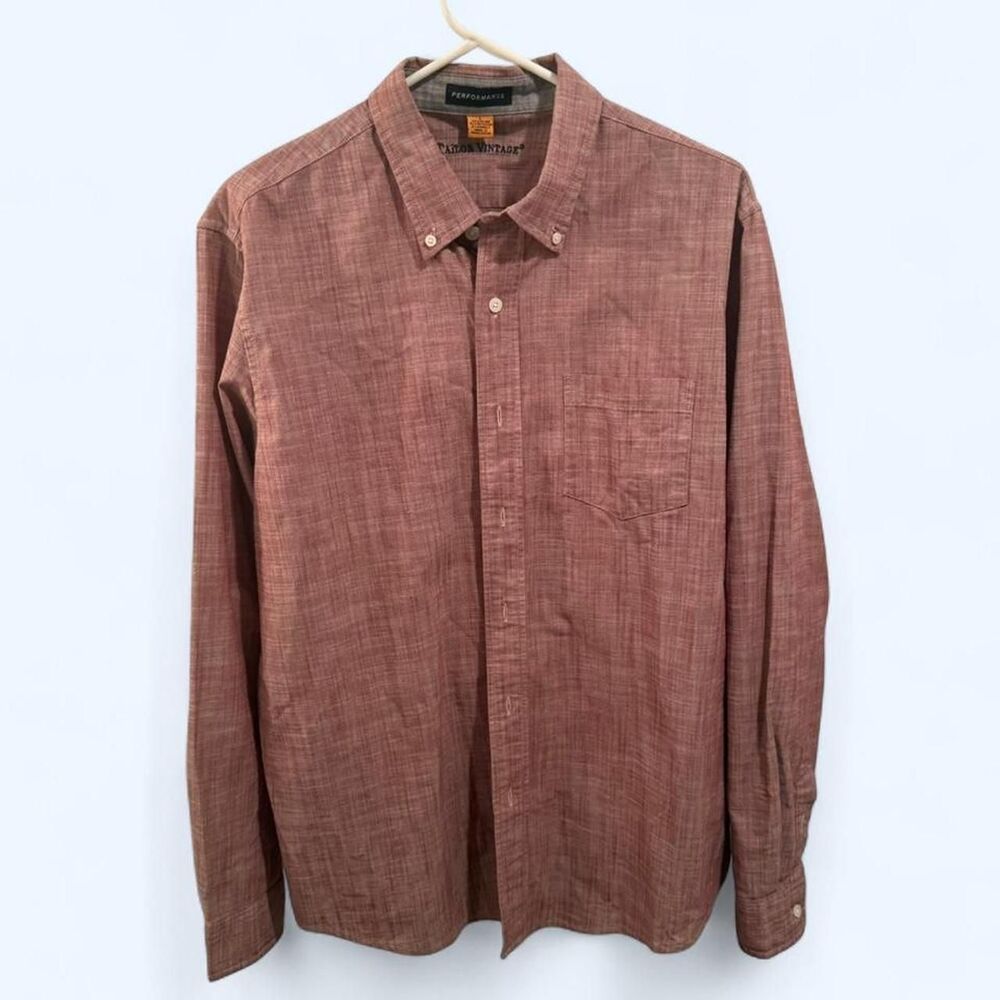 Mens Tailor Vintage red button up shirt Size L